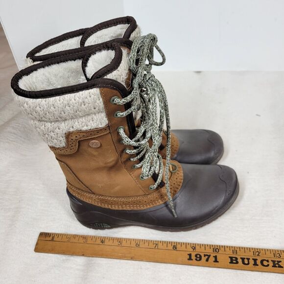 The North Face Boots Womens Size 6 Brown Shellista II Mid Daschund Winter Hiking - Picture 2 of 13